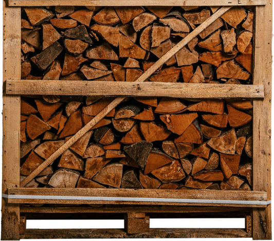 Brennholzpalette frontal - Holzflix -Der Brennholz Shop